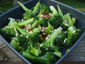 Cleanse Recipe- Broccoli with Sun Dried Tomates and Pine Nuts